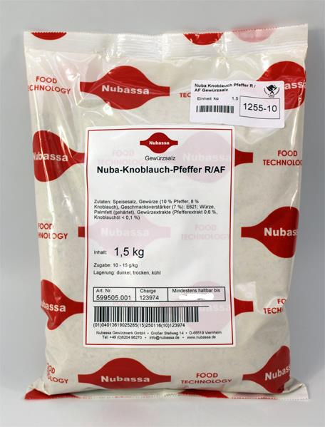 Nubassa Knoblauch Pfeffer R / AF Gewürzsalz 1,5 kg Beutel