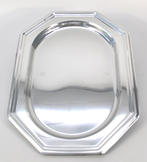 Servierplatte octagonal 35 x 25 cm silber