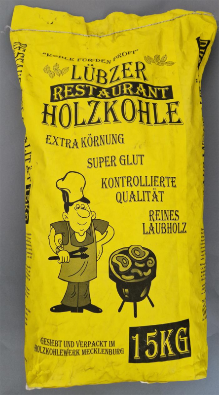 Lübzer Restaurant Grill Holzkohle 15 kg / Sack