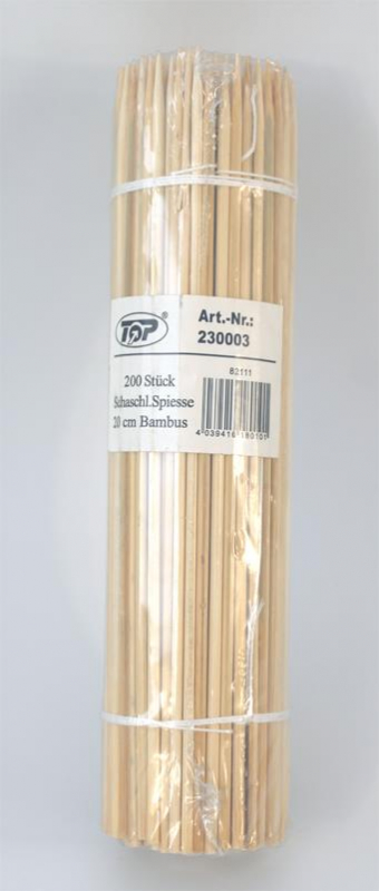 Schaschlikspieße Bambus 20 cm x 3,0 mm 200 Stück 