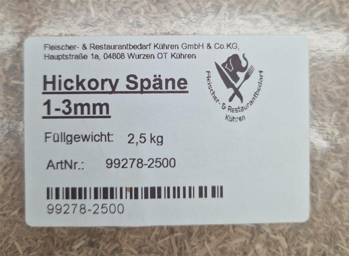 Räucherspäne Hickory 1-3mm  2,5kg