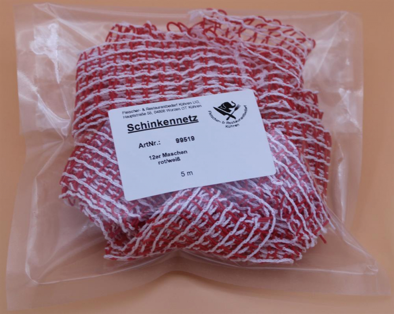 Schinkennetz rot weiß 12er Maschen 5m 