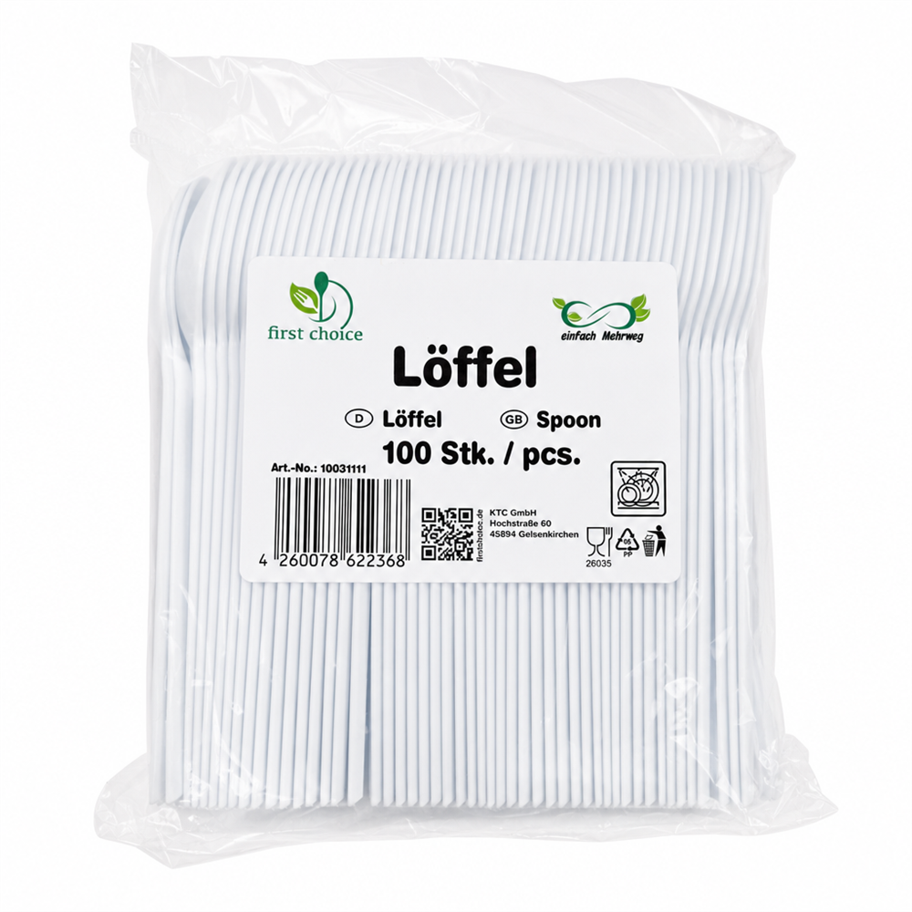 Mehrweg- Löffel 16cm weiss 100 Stück