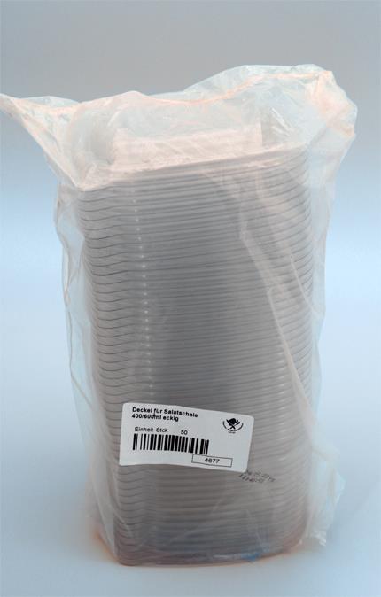 Deckel für Salatschale 400/600ml eckig 50 Stk