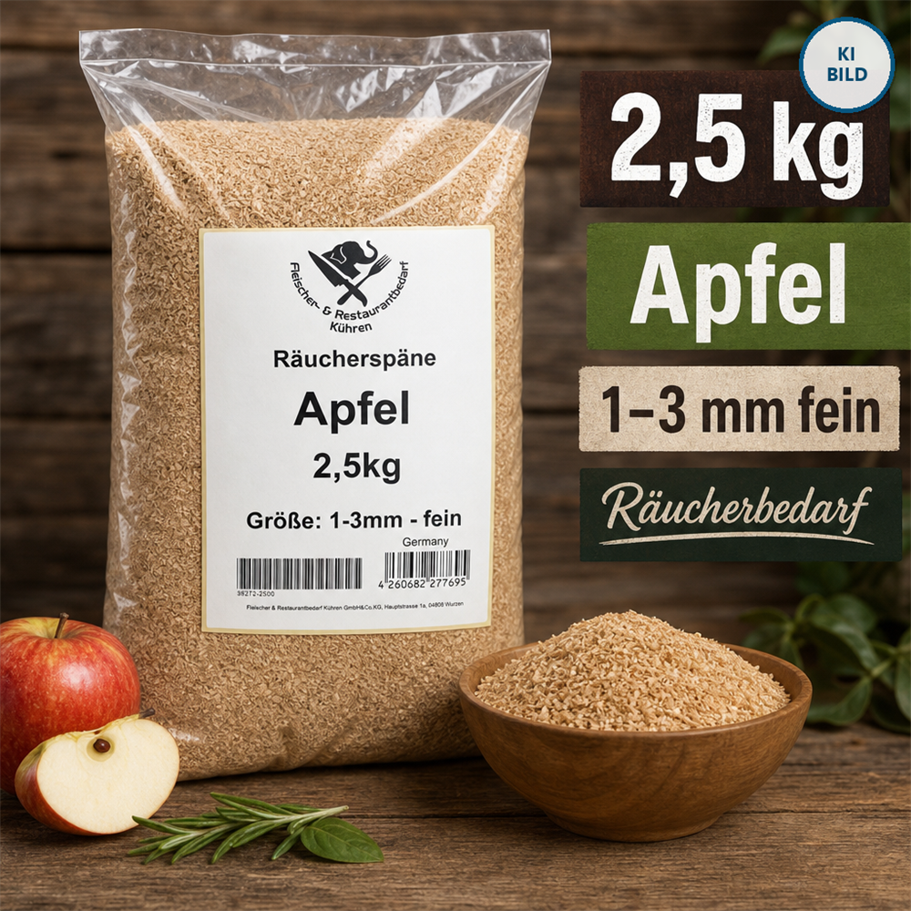 Räucherspäne Apfel 1-3mm fein 2,5kg