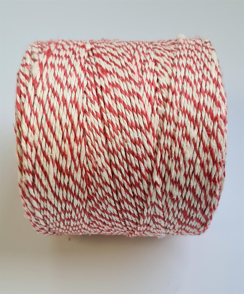 Wurstbindfaden rot/weiß 500g