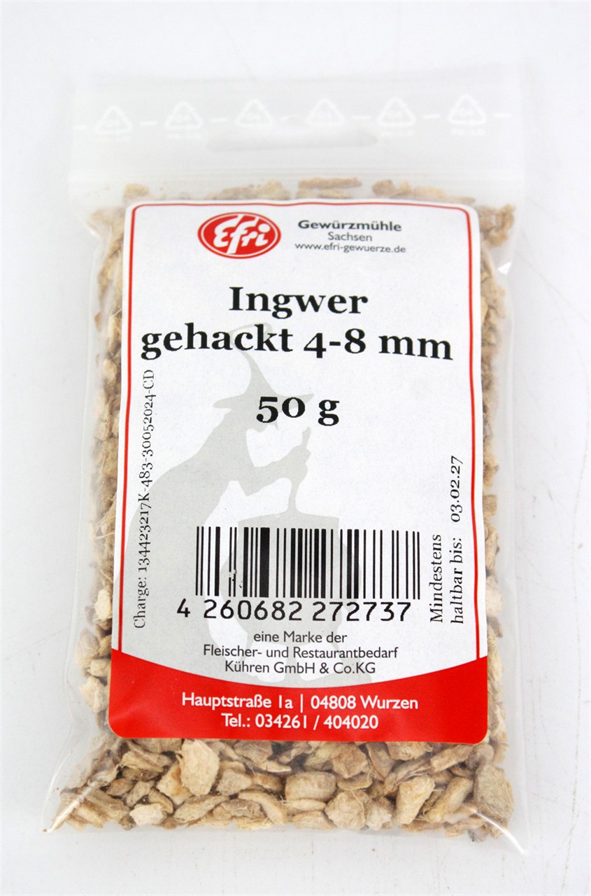 Ingwer geschnitten/ gehackt 4-10 mm 50 g