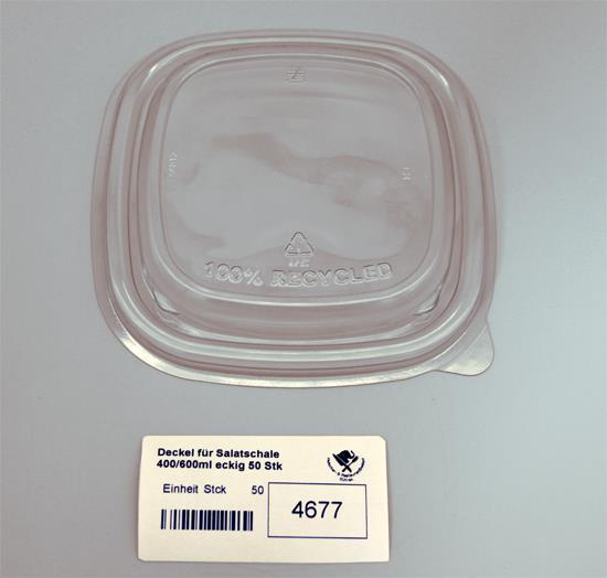 Deckel für Salatschale 400/600ml eckig 50 Stk