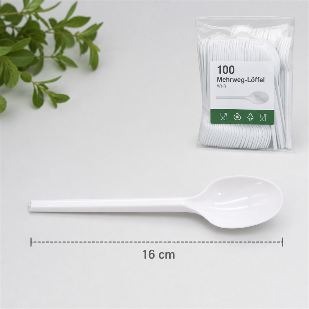 Mehrweg- Löffel 16cm weiss 100 Stück