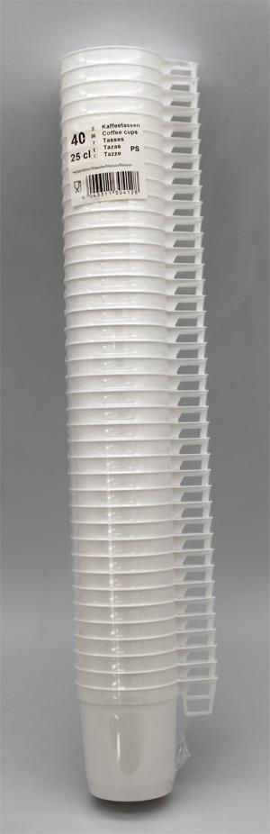 Kaffeetasse weiß 0,25 Ltr. 40 Stk.