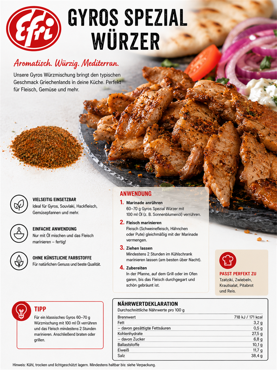Gyros Spezial Würzer von Efri 250g