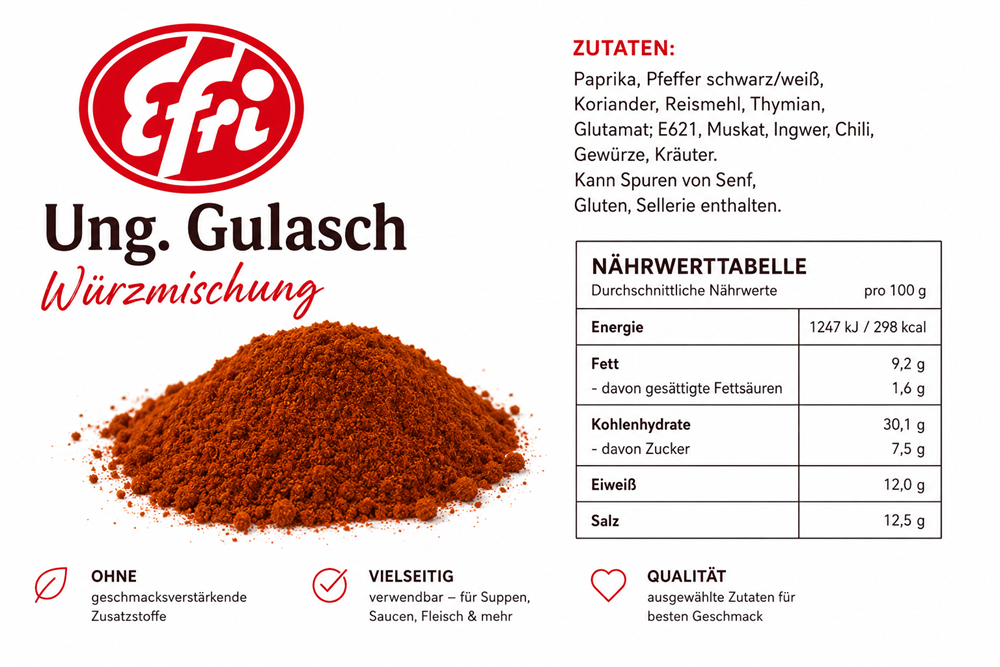 Ungarische Gulaschsuppen Gewürzmischung von Efri 50g