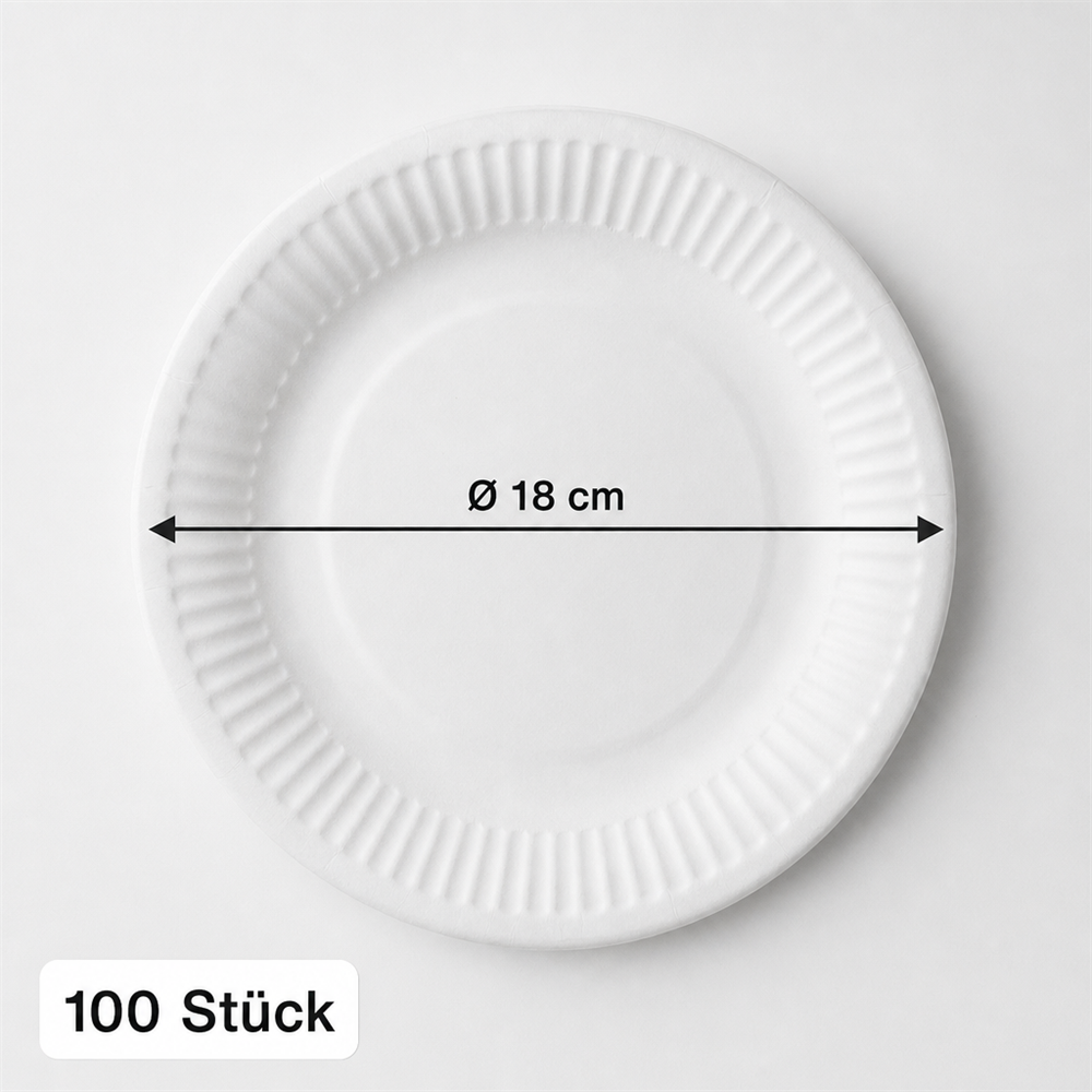 Pappteller rund Ø 18cm 100 Stück