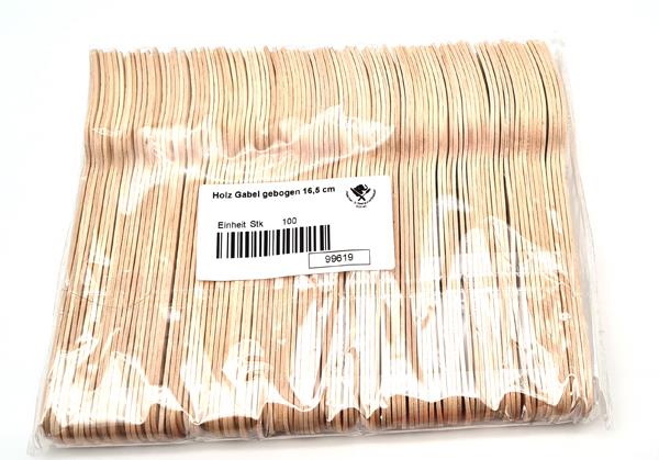 Holzgabeln 16 cm aus Birkenholz 100 Stück gewachst