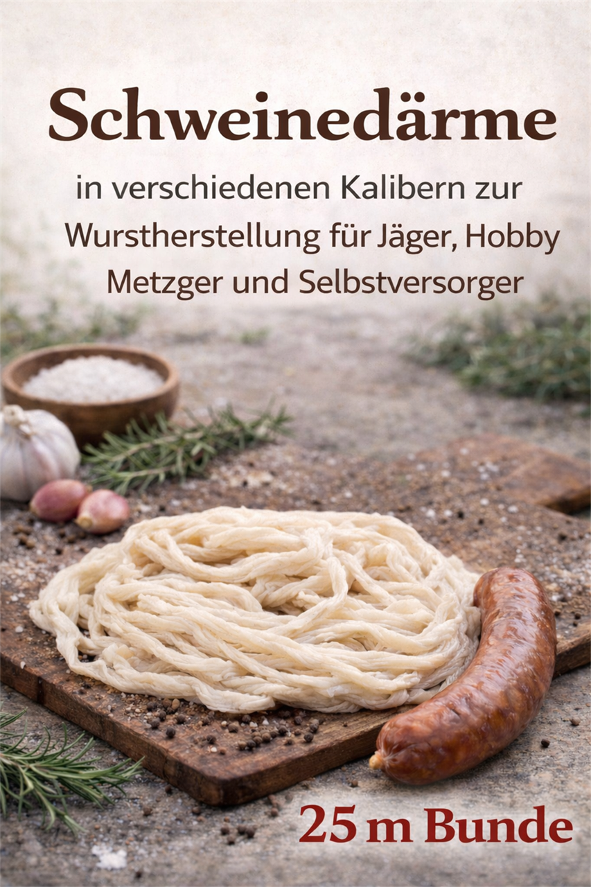 Schweinedarm als Naturdarm Kaliber 32/34 trocken gesalzen 25m