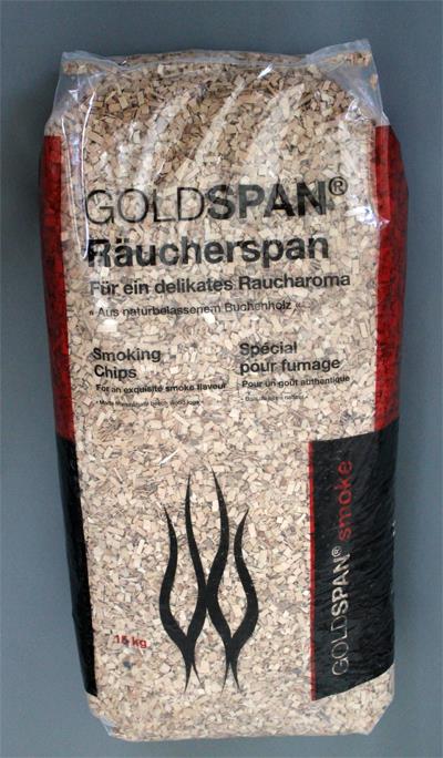 Räucherspäne Buche 20/160  grob 15 kg Sack