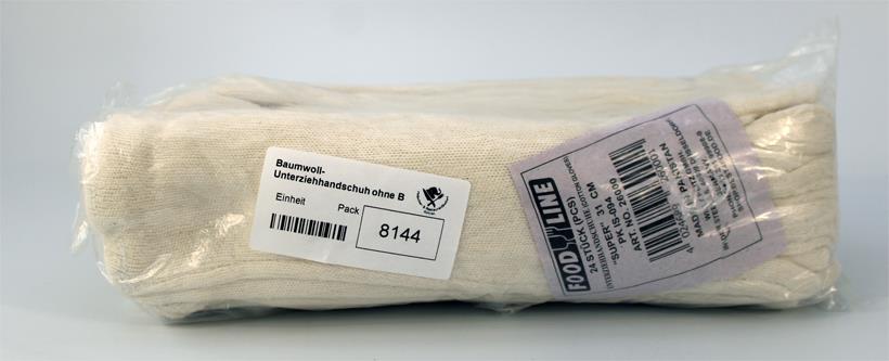 Baumwoll-Unterziehhandschuh ohne Bund 24 Stk Pack ca. 31 cm