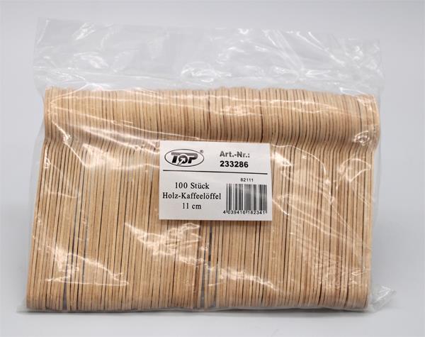 Kaffeelöffel Holz 11 cm 100 Stk