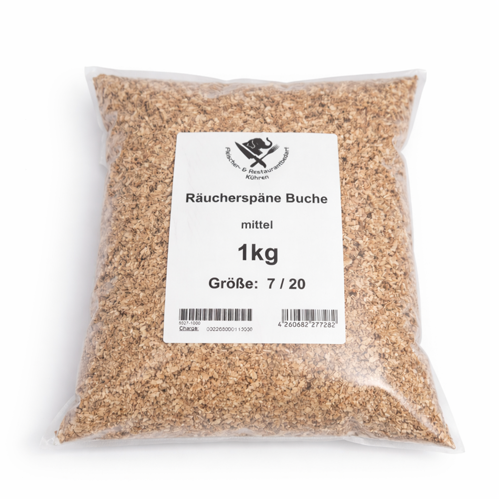Räucherspäne  Buche 7/20 mittel 1kg Beutel