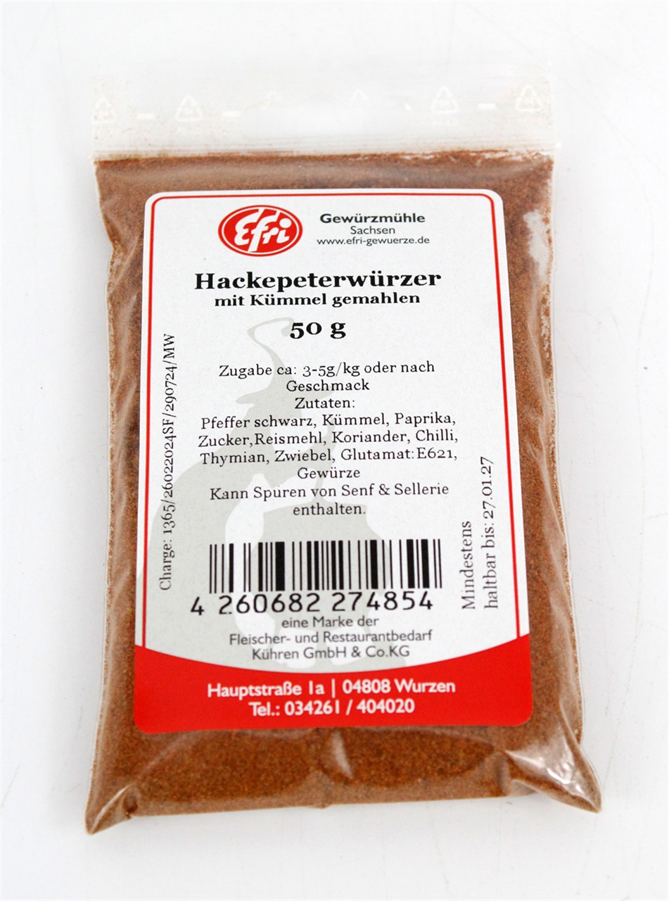 Hackepeterwürzer mit Kümmel gemahlen 50 g Efri