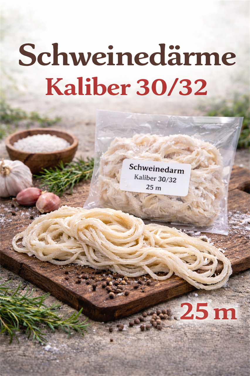 Schweinedarm als Naturdarm Kaliber 30/32 trocken gesalzen 25m