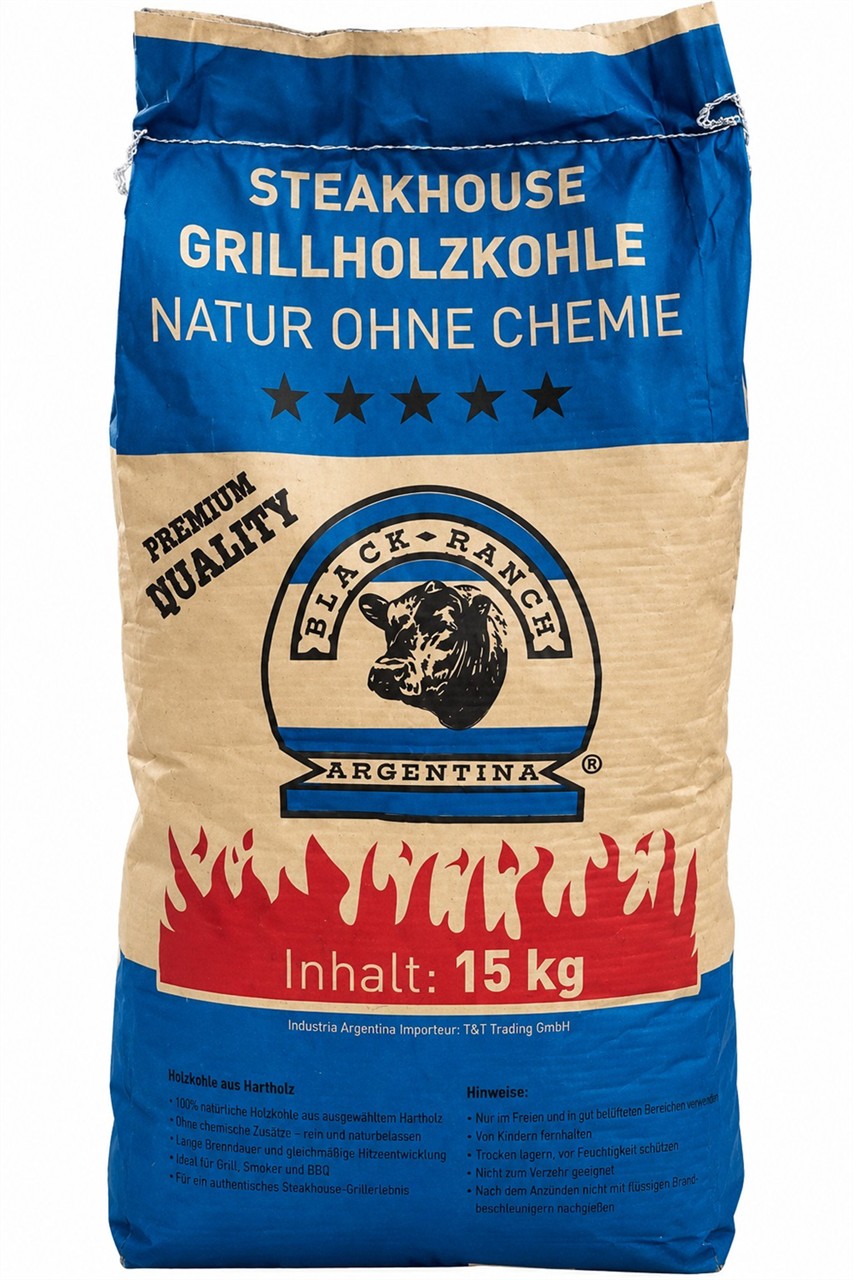 Grillholzkohle 15 kg / Sack Black Ranch