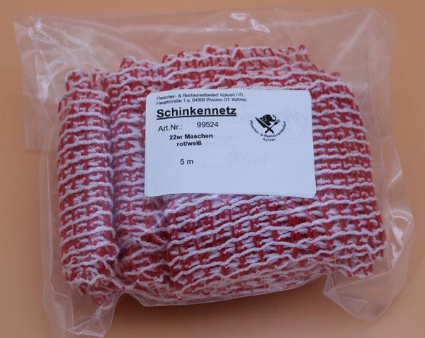 Schinkennetz rot/weiß 22er Maschen 5m 