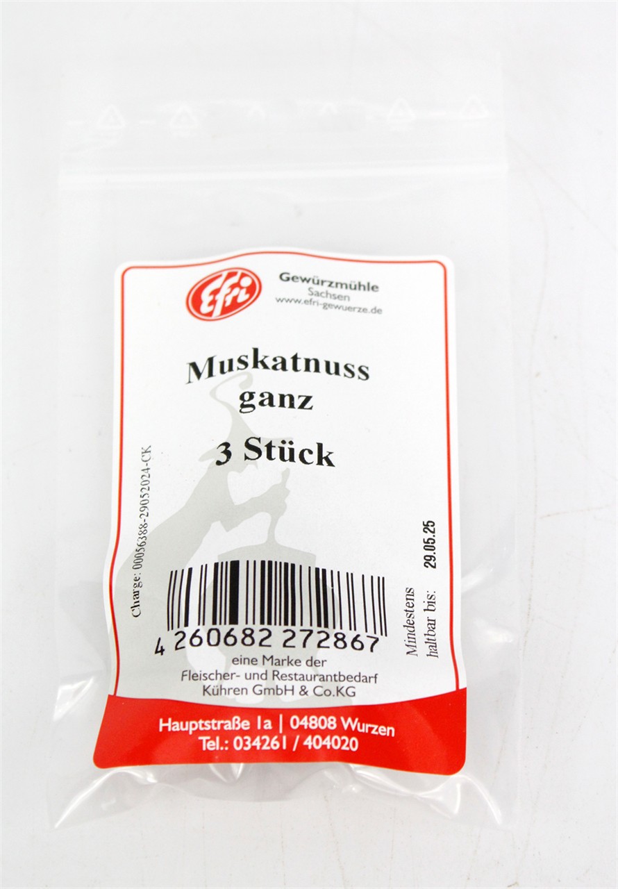 Muskatnuss ganz 3 Stück