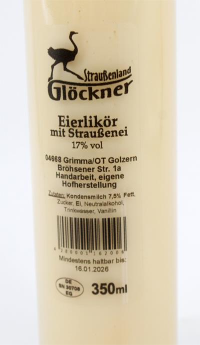 Eierlikör aus Straußenei 350ml Straußenland Glöckner