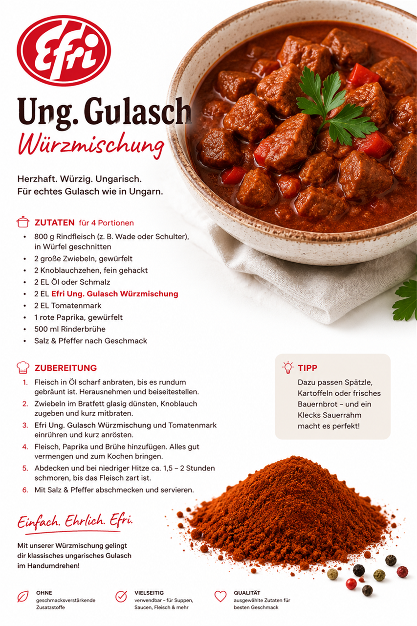 Ungarische Gulaschsuppen Gewürzmischung von Efri 50g