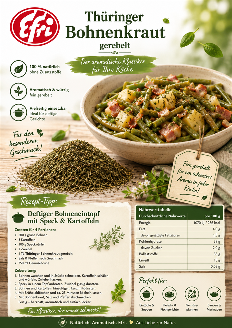 Bohnenkraut gerebelt, Thüringer 20 g