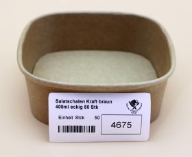 Salatschalen Kraft braun 400ml eckig 50 Stk