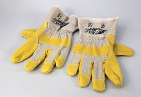 Arbeitshandschuh aus Kunstleder gelb 12 Paar Größe 10