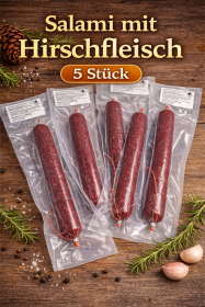 5x Salami mit Hirschfleisch a´ 200g Kraftsdorfer