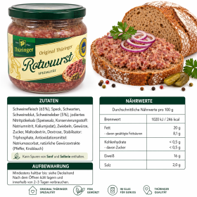 Thüringer Rotwurst im 160g Glas 
